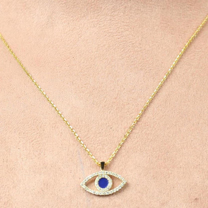 Evil Eye Natural Diamonds Charm Necklace