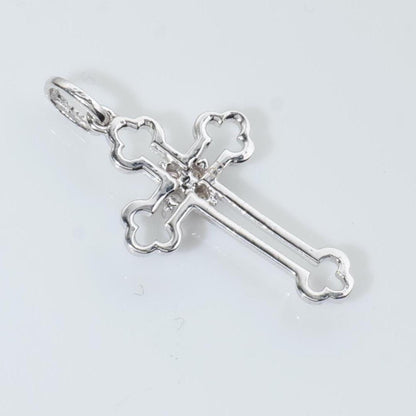 Floral Cross Natural Diamond Everyday Pendant