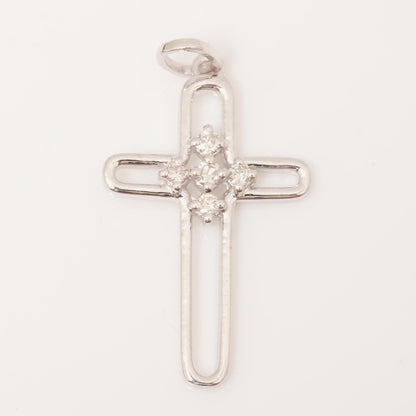 Diamond Cluster Cross Pendant
