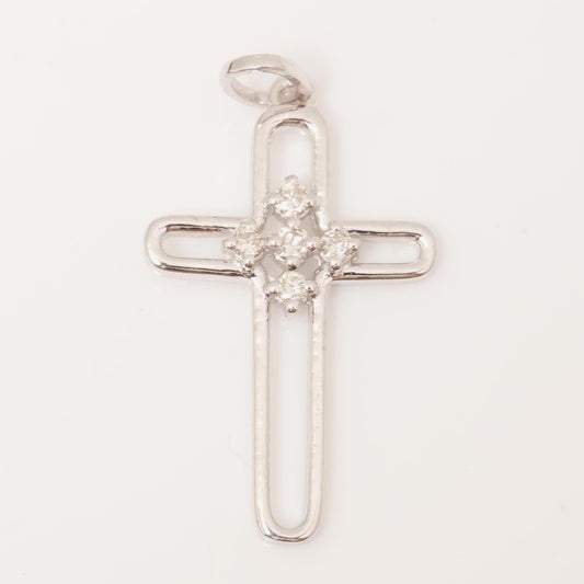 Diamond Cluster Cross Pendant
