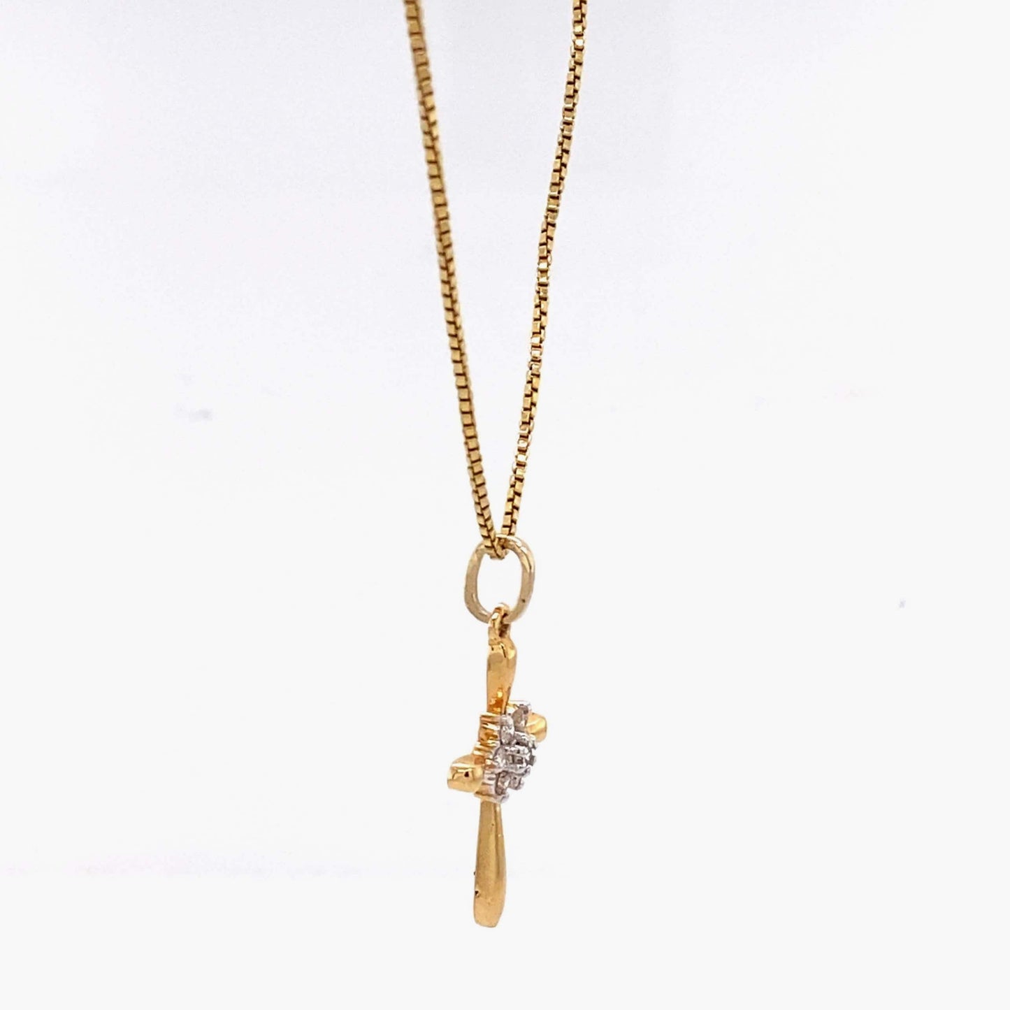 Cross Flower Diamond Pendant