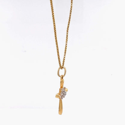 Cross Flower Diamond Pendant