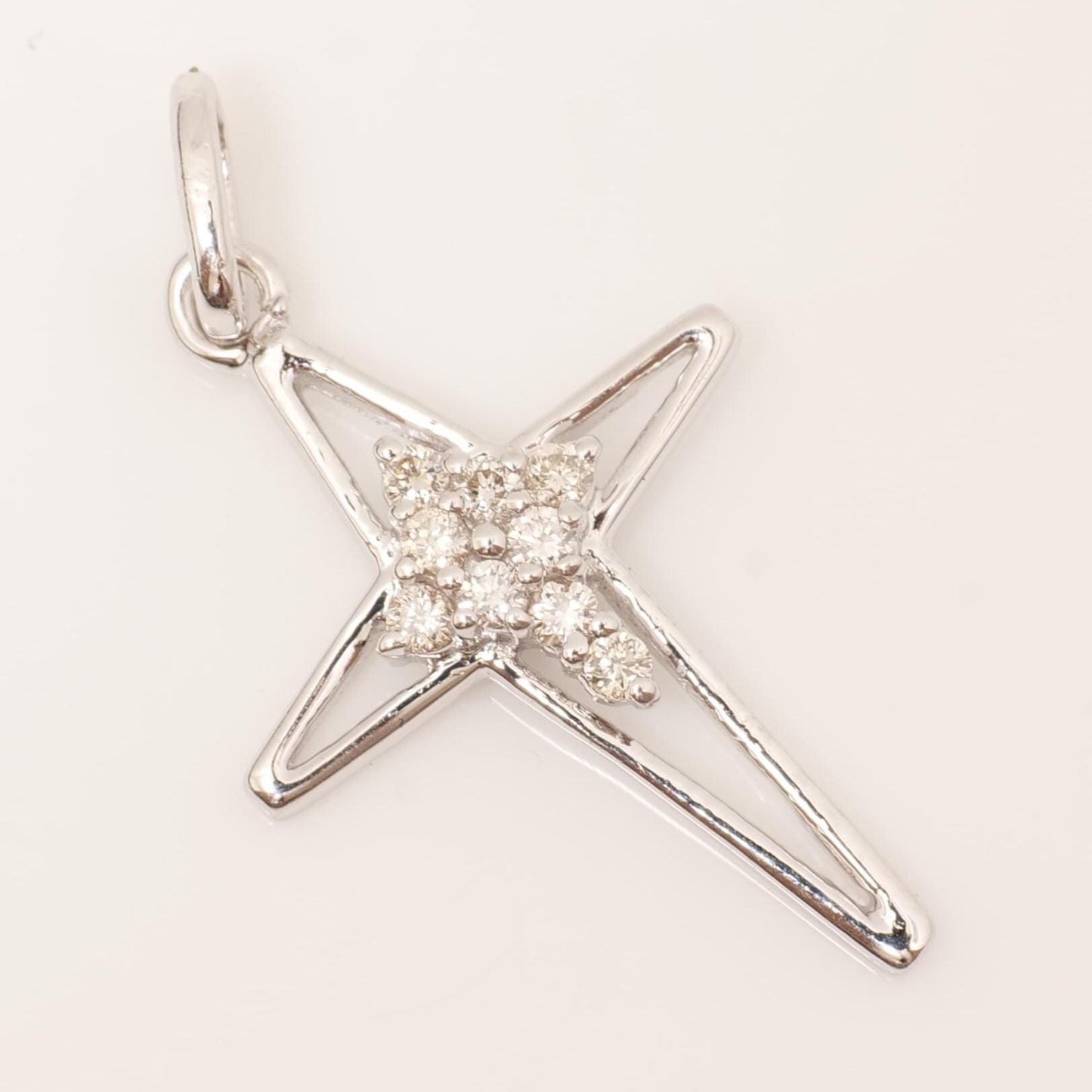 Star Cross Natural Diamond Cluster Pendant