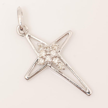 Star Cross Natural Diamond Cluster Pendant