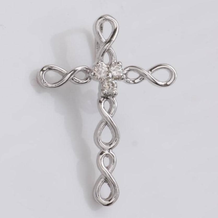 Infinity Loop Diamond Cross Pendant