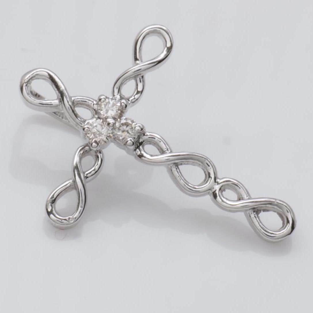 Infinity Loop Diamond Cross Pendant