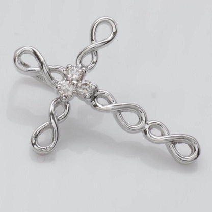 Infinity Loop Diamond Cross Pendant