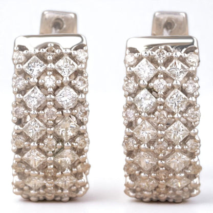 Wide Band Huggie Diamond Earrings