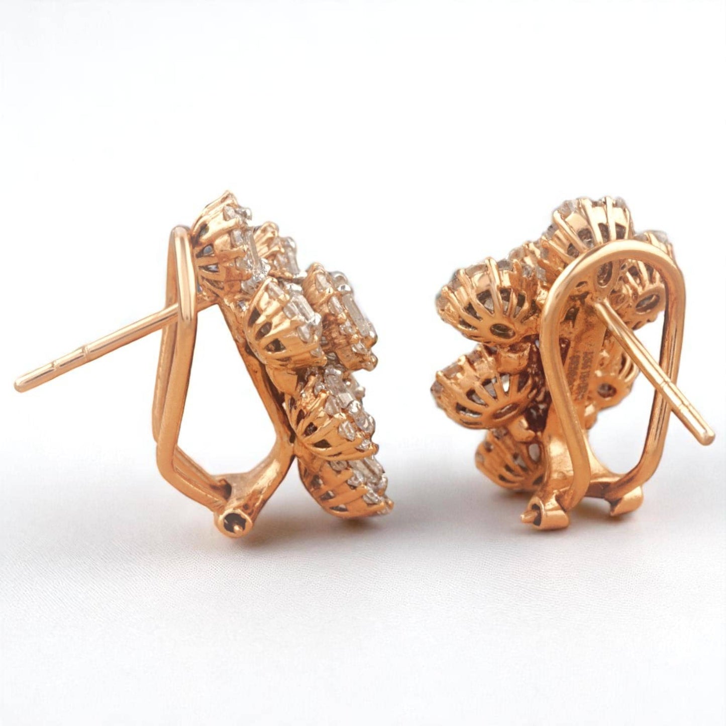 Flower Halo Diamond Huggie Earrings