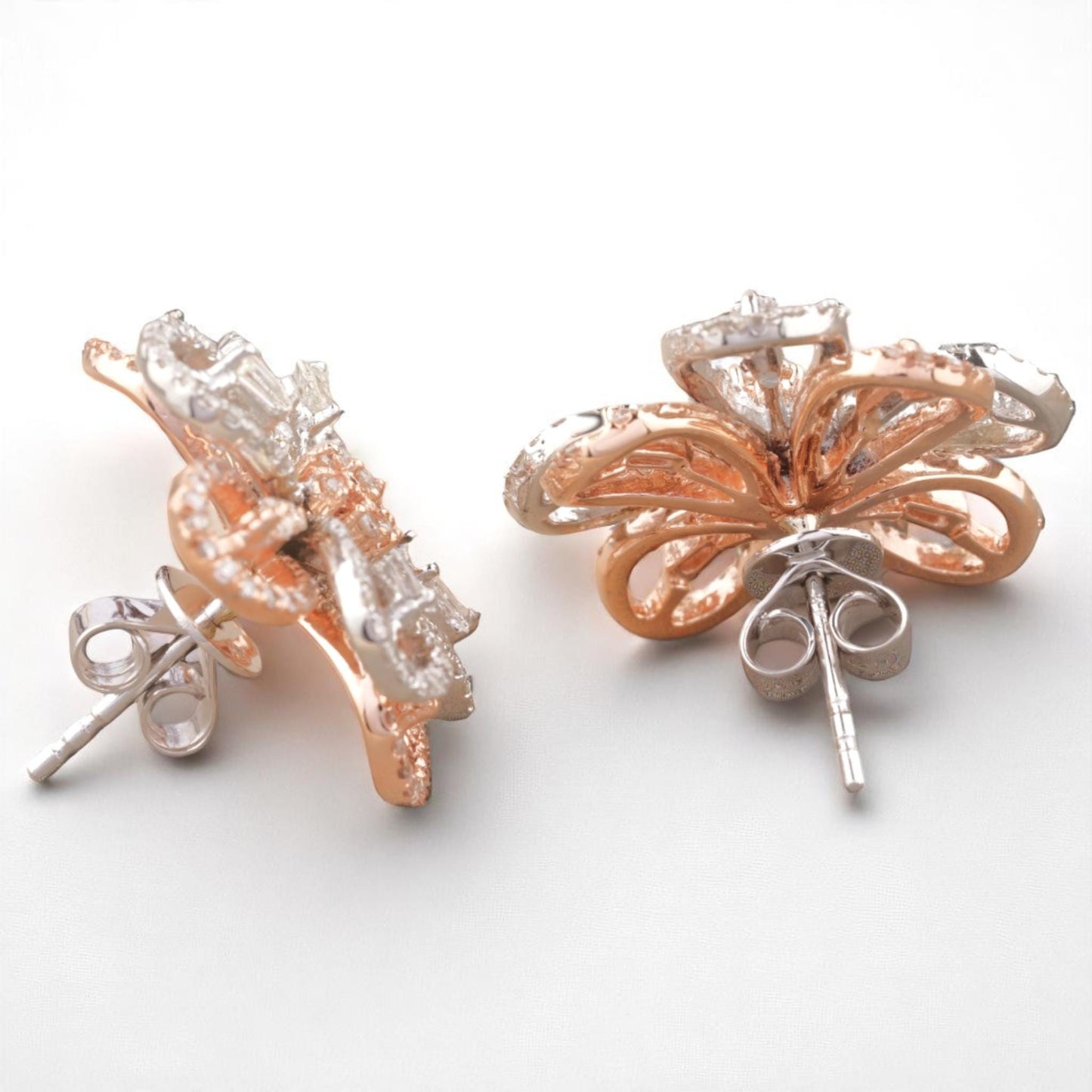 Flower Diamond Stud Earrings