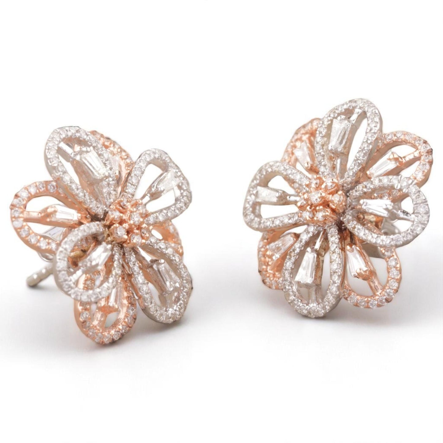 Flower Diamond Stud Earrings