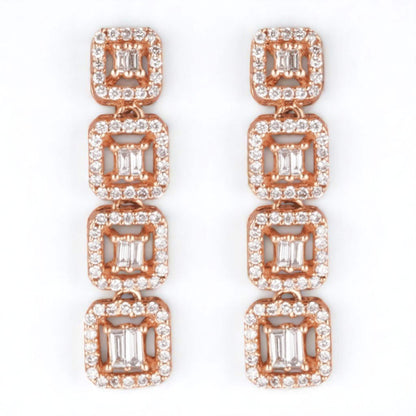 Geometric Diamond Dangle Earrings