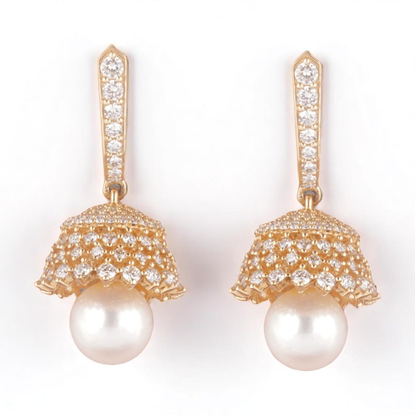 Pearl Drop Diamond Earrings