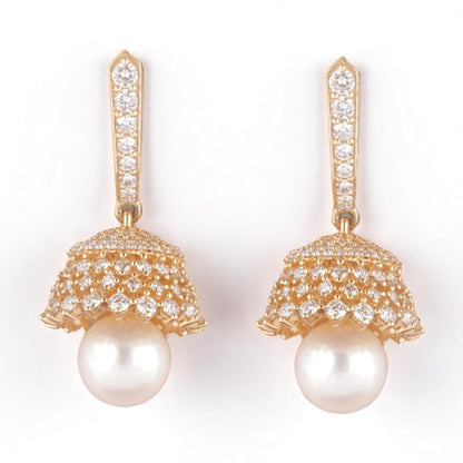 Pearl Drop Diamond Earrings
