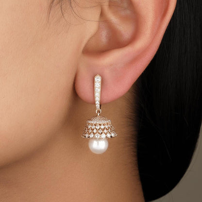 Pearl Drop Diamond Earrings