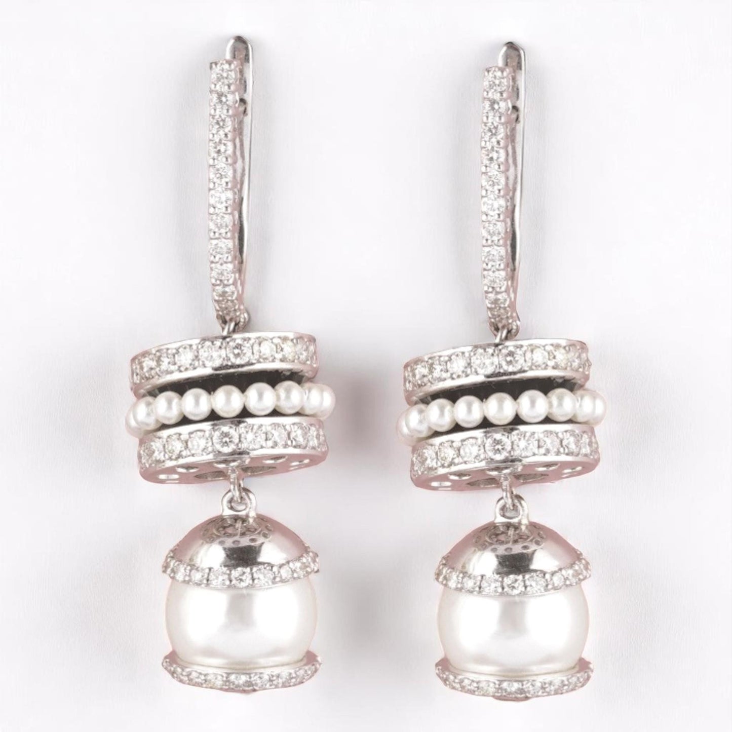 Pearl Drop Diamond Earrings