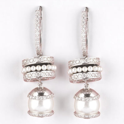 Pearl Drop Diamond Earrings