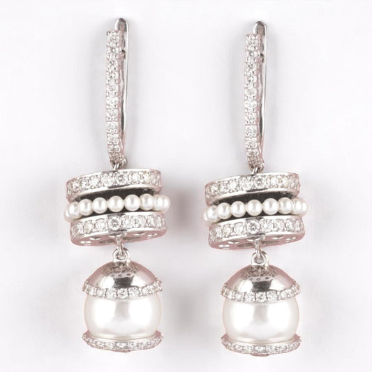 Pearl Drop Diamond Earrings