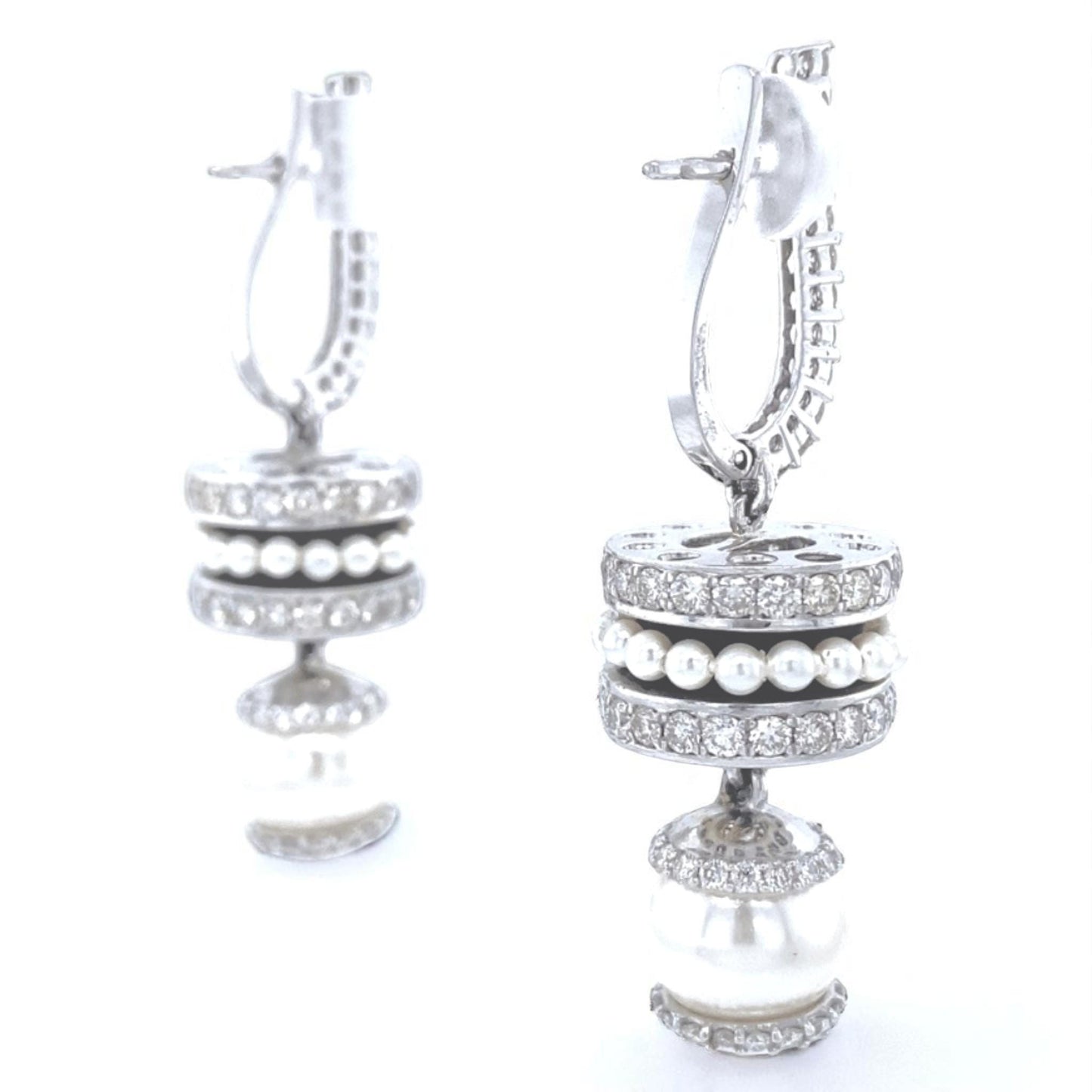 Pearl Drop Diamond Earrings