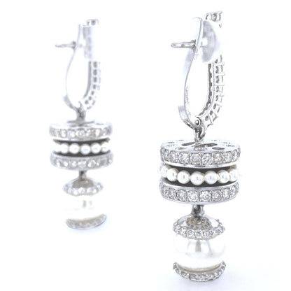 Pearl Drop Diamond Earrings