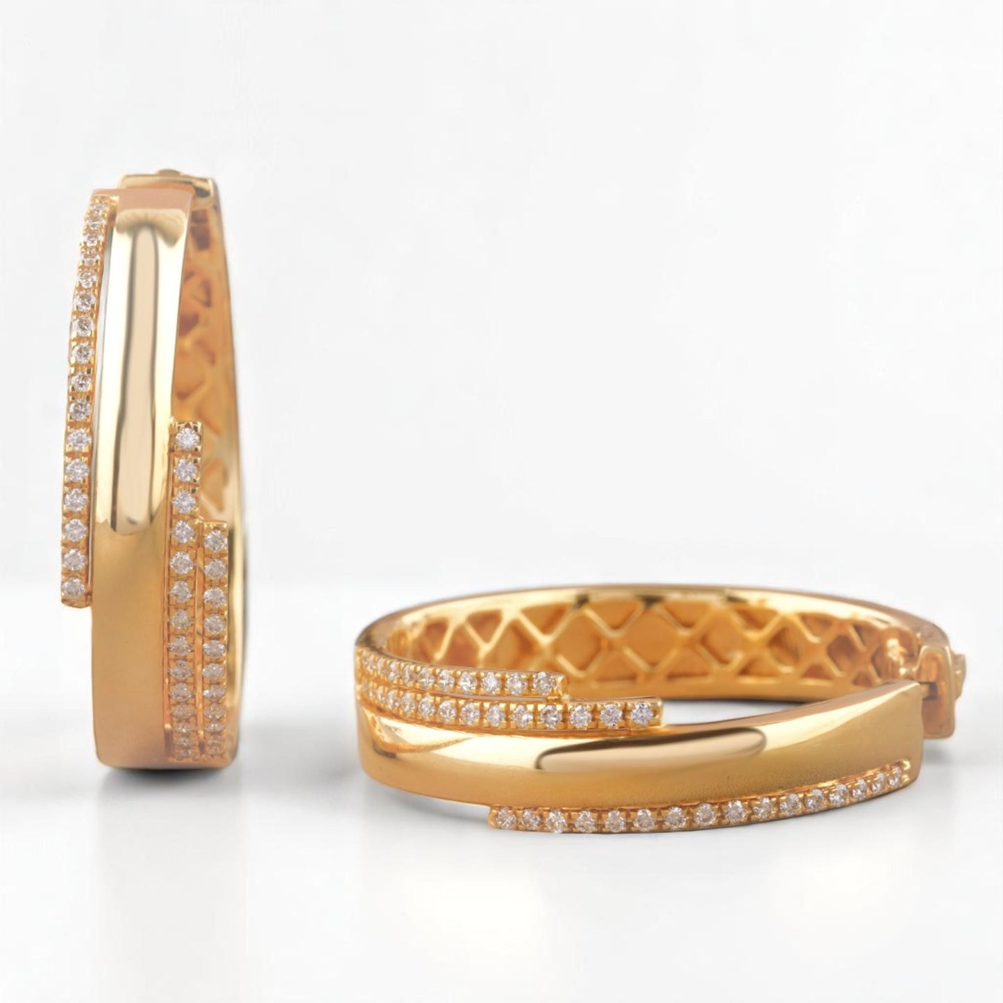 Layered Diamond Hoop Earrings