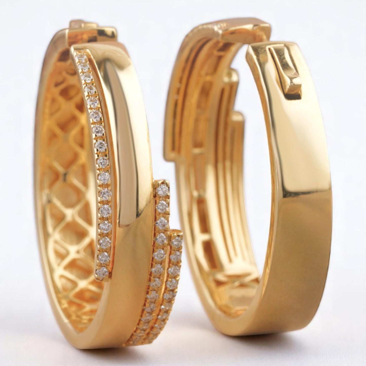 Layered Diamond Hoop Earrings