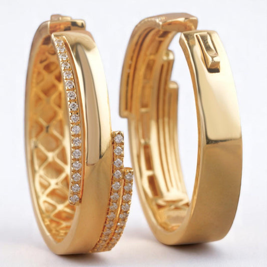 Layered Diamond Hoop Earrings