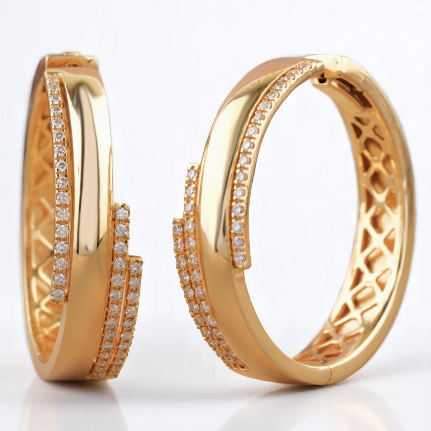 Layered Diamond Hoop Earrings