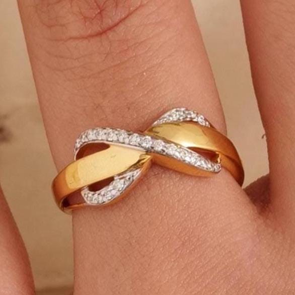Infinity Diamond Crossover Ring
