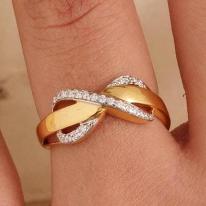 Infinity Diamond Crossover Ring
