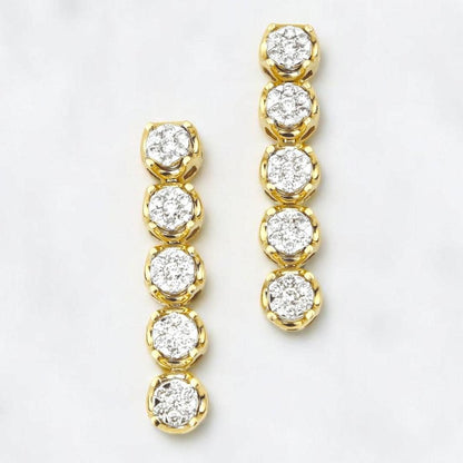 Diamond String Earrings With Illusion Setting