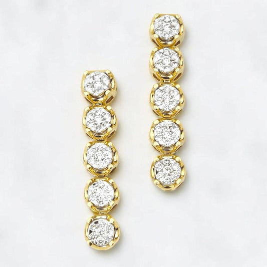 Diamond String Earrings With Illusion Setting
