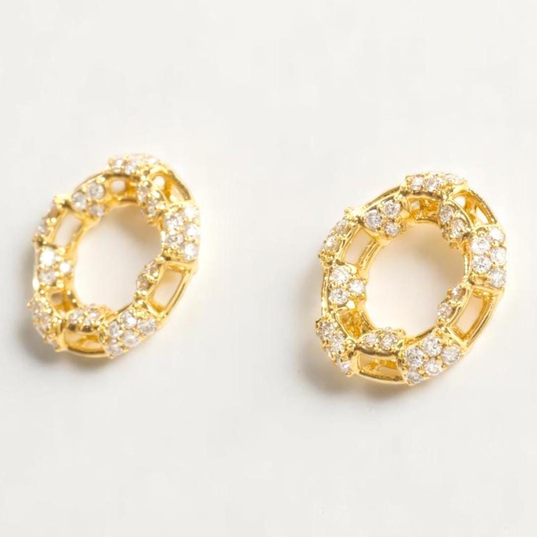 Round Cluster Natural Diamond Earrings