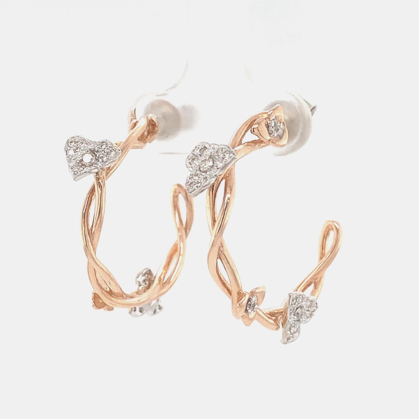 Hoop Vine Diamond Earrings