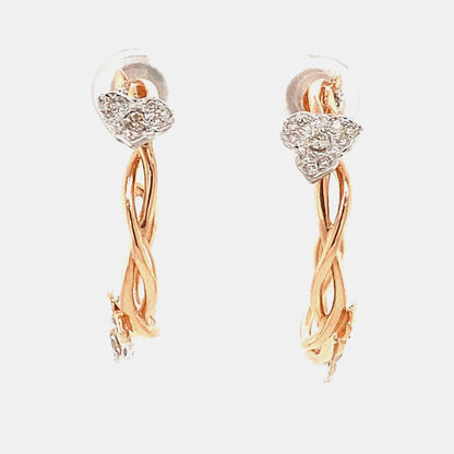 Hoop Vine Diamond Earrings