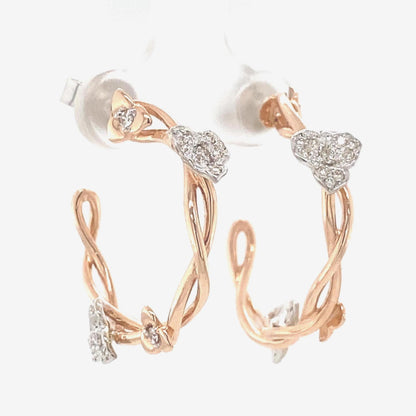 Hoop Vine Diamond Earrings