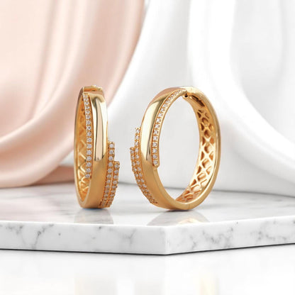 Layered Diamond Hoop Earrings