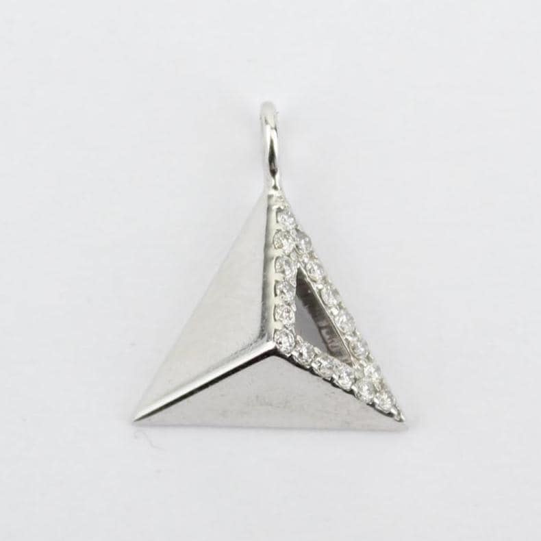 Pyramid Natural Diamond Charm Pendant