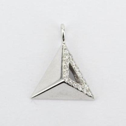 Pyramid Natural Diamond Charm Pendant