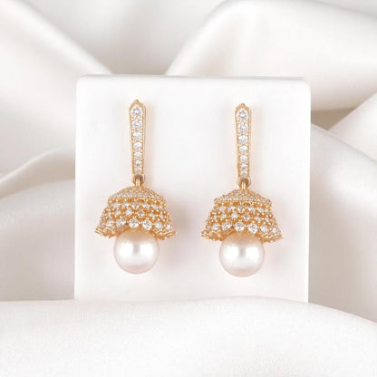 Pearl Drop Diamond Earrings