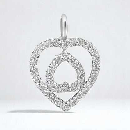 Double Heart Diamond Charm Pendant