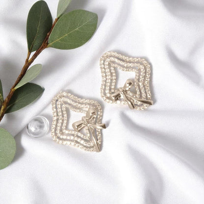 Bow Diamond Stud Earrings