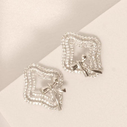 Bow Diamond Stud Earrings