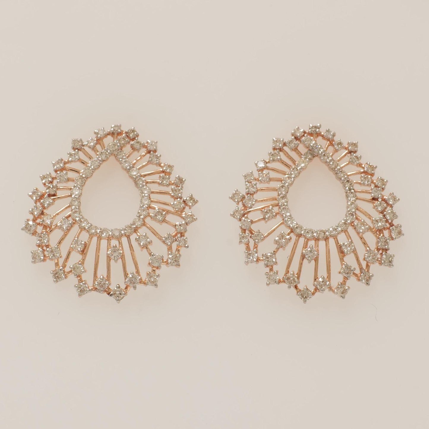 Peacock Feather Natural Diamond Stud