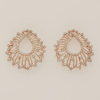 Peacock Feather Natural Diamond Stud