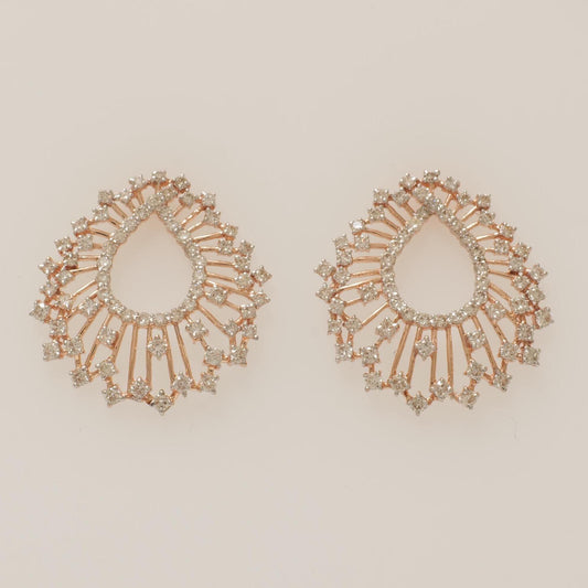 Peacock Feather Natural Diamond Stud