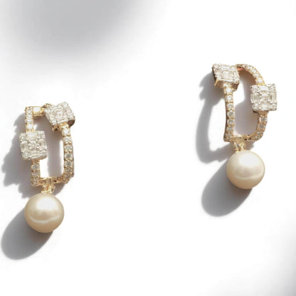 Pearl Drop Huggie Earrings