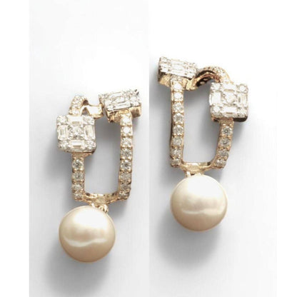 Pearl Drop Huggie Earrings
