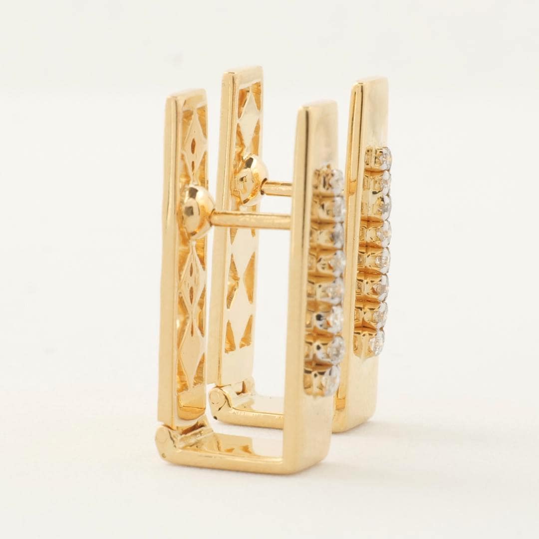 Rectangle Diamond Huggie Earrings
