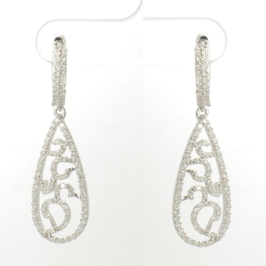 Teardrop Diamond Dangle Earrings